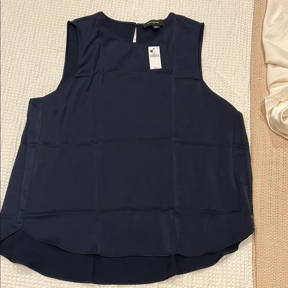 Elegant Navy Sleeveless Top